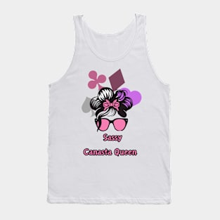 "Sassy Canasta Royalty: Groovy Queen"- Funny Canasta Lover Tank Top